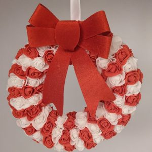 Couronne de Noël rouge et blanche