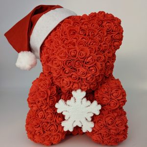 Ours rouge de Noël avec son flocon de neige