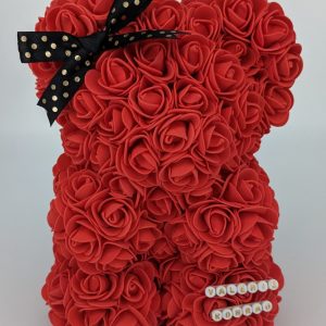 Ourson rouge (personnalisable avec un prénom)