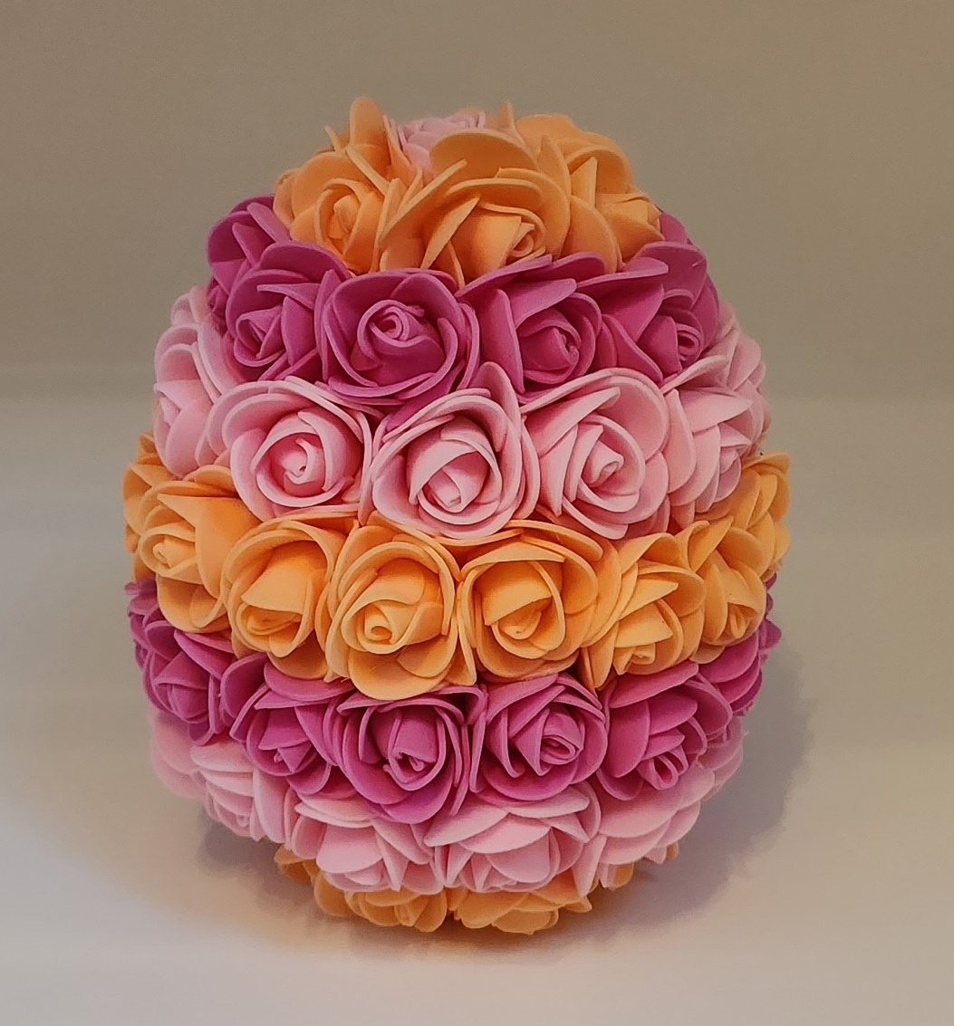Œufs de Pâques rose, orange et rose fuchsia (lot de 2)