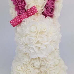 Petit Lapin écru et fuchsia (personnalisable avec un prénom)
