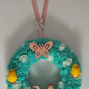 Couronne de Pâques vert menthe et vert d'eau